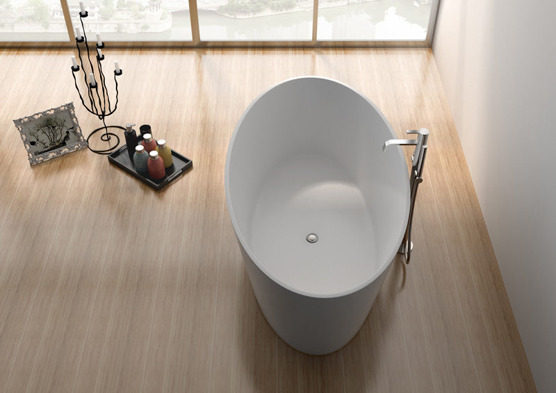 Legion Furniture WJ8617 Series 63” Matt White Solid Surface Bath Tub
