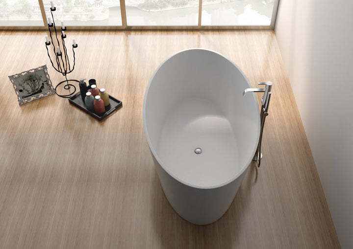 Legion Furniture WJ8617 Series 63” Matt White Solid Surface Bath Tub