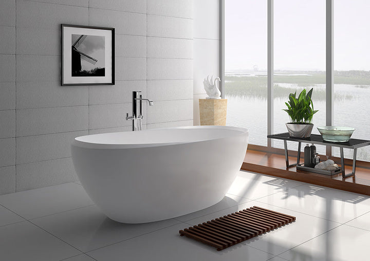 Legion Furniture WJ8639 Series 65” Matt White Solid Surface Bath Tub