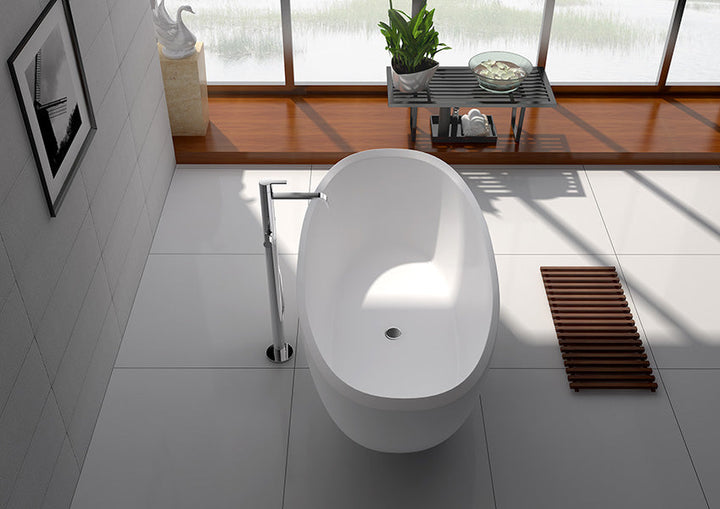 Legion Furniture WJ8639 Series 65” Matt White Solid Surface Bath Tub