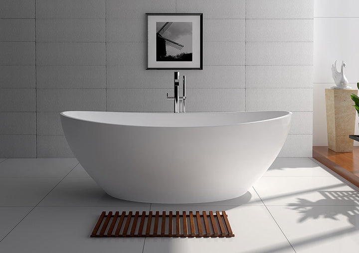 Legion Furniture WJ8643 Series 71” Matt White Solid Surface Bath Tub