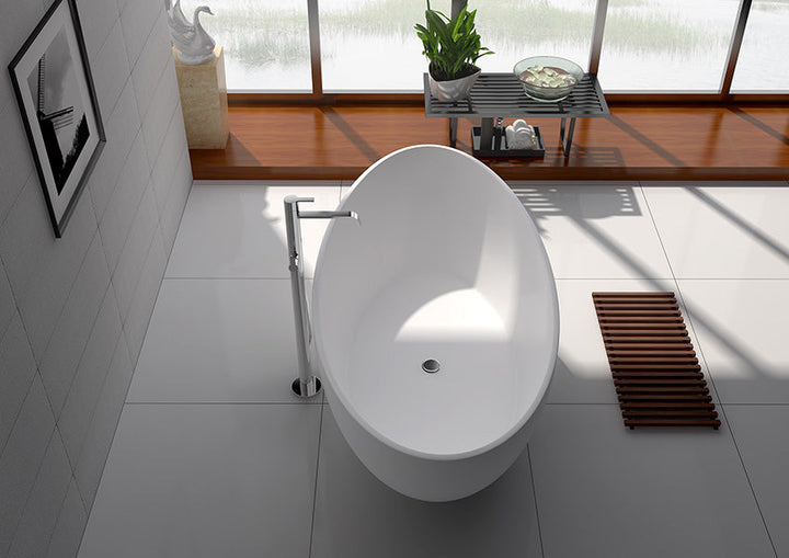 Legion Furniture WJ8643 Series 71” Matt White Solid Surface Bath Tub