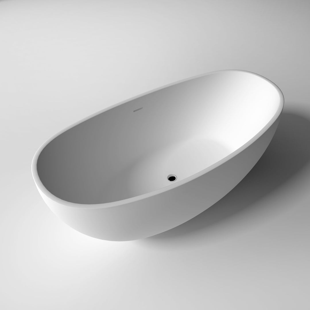 Legion Furniture WJ8643 Series 71” Matt White Solid Surface Bath Tub