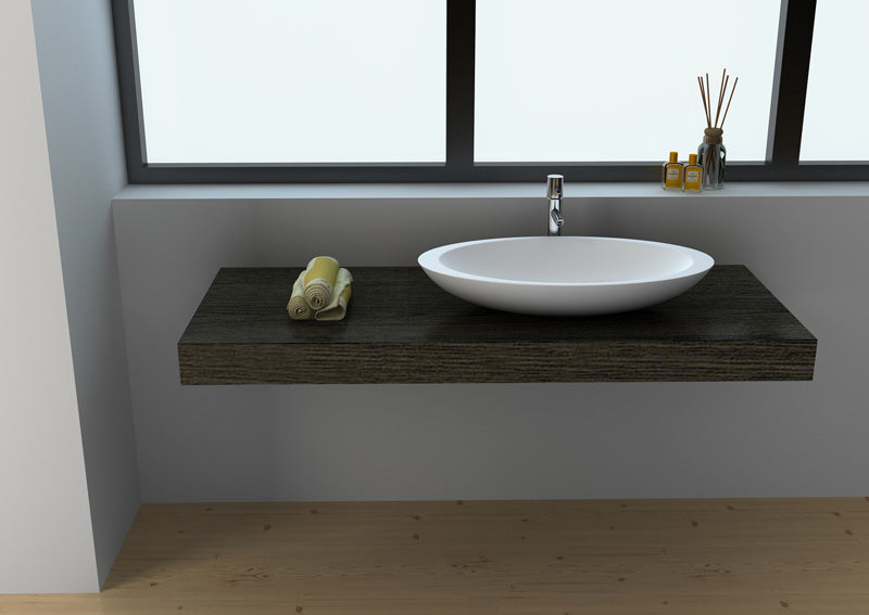 Legion Furniture WJ9005 Series 23.6” Matt White Solid Surface Oval Vessel Sink