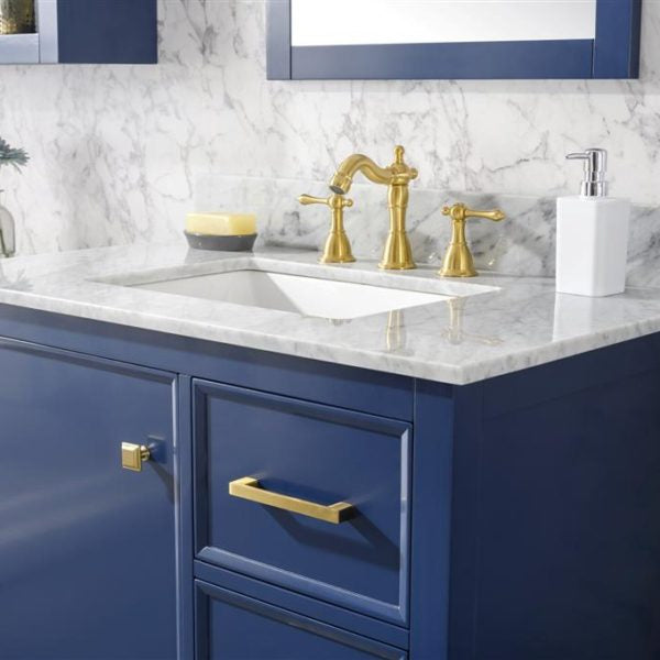Legion 36" Blue Finish Sink Vanity Cabinet, White Top WLF2136-B