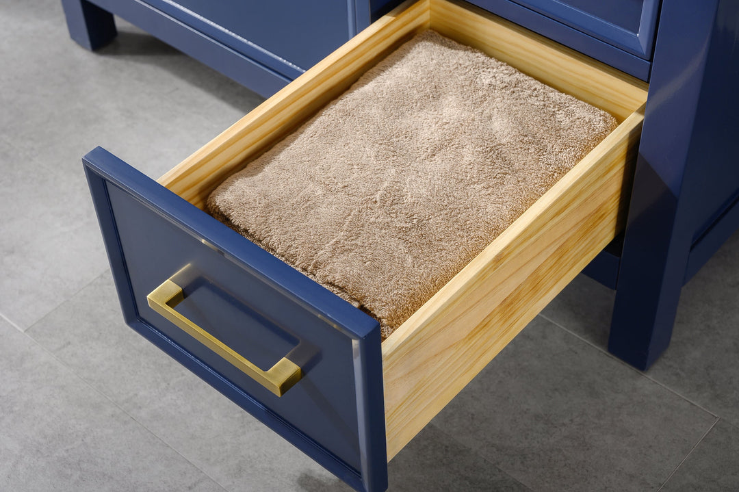 Legion Furniture WLF2136 Series 36” Single Sink Vanity in Blue with Carrara Marble White Top