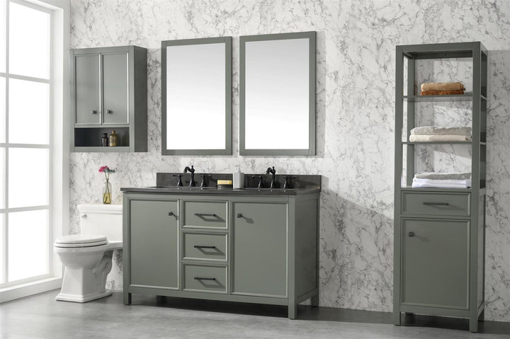 Legion Furniture WLF2154 Series 54” Double Sink Vanity in Pewter Green with Blue Limestone Top