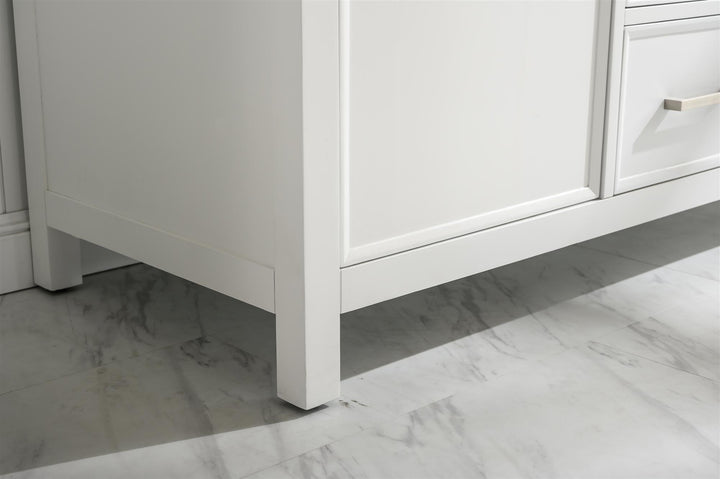 Legion Furniture WLF2154 Series 54” Double Sink Vanity in White with Carrara Marble White Top