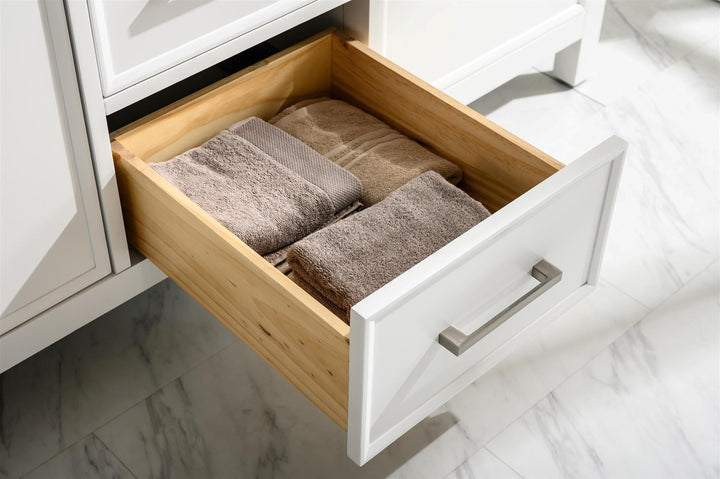 Legion Furniture WLF2154 Series 54” Double Sink Vanity in White with Carrara Marble White Top