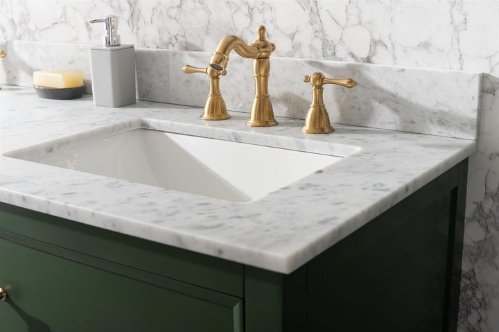 Legion Furniture WLF2160 Series 60” Double Sink Vanity in Vogue Green with Carrara Marble White Top