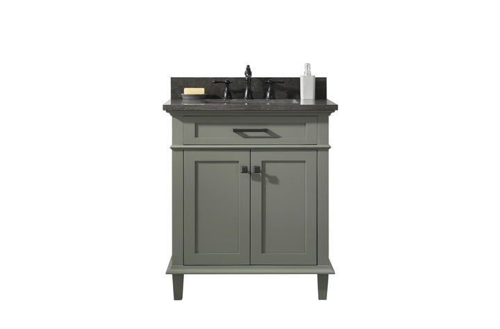 Legion Furniture 30" Pewter Green Finish Sink Vanity Cabinet with Blue Lime Stone Top - WLF2230-PG
