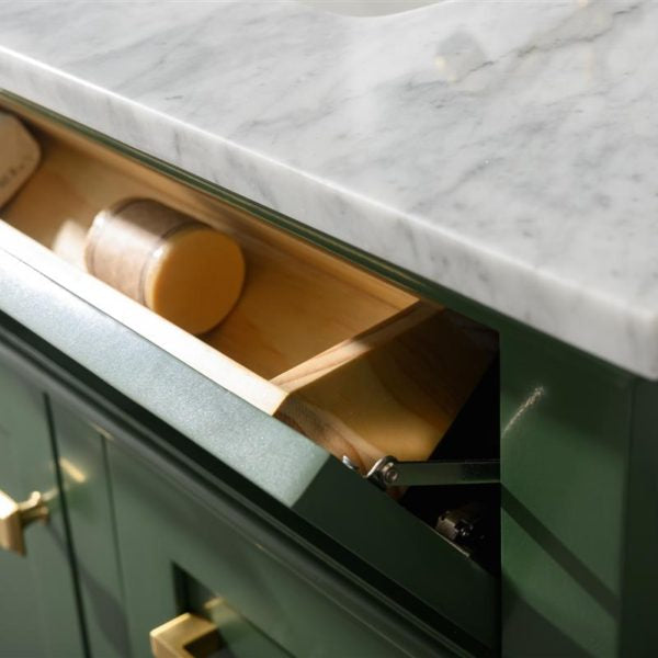 Legion Furniture 36" Vogue Green Finish Sink Vanity Cabinet with Carrara White Top - WLF2236-VG