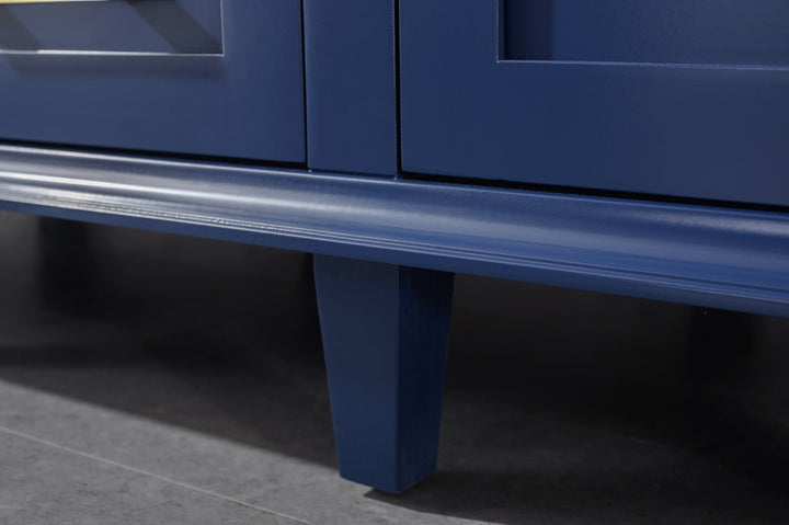 Legion Furniture WLF2254 Series 54” Double Sink Vanity in Blue with Carrara Marble White Top