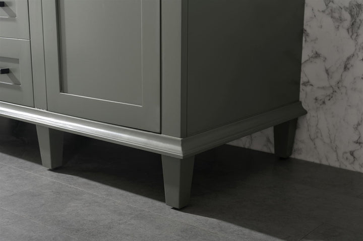 Legion Furniture WLF2254 Series 54” Double Sink Vanity in Pewter Green with Blue Limestone Top