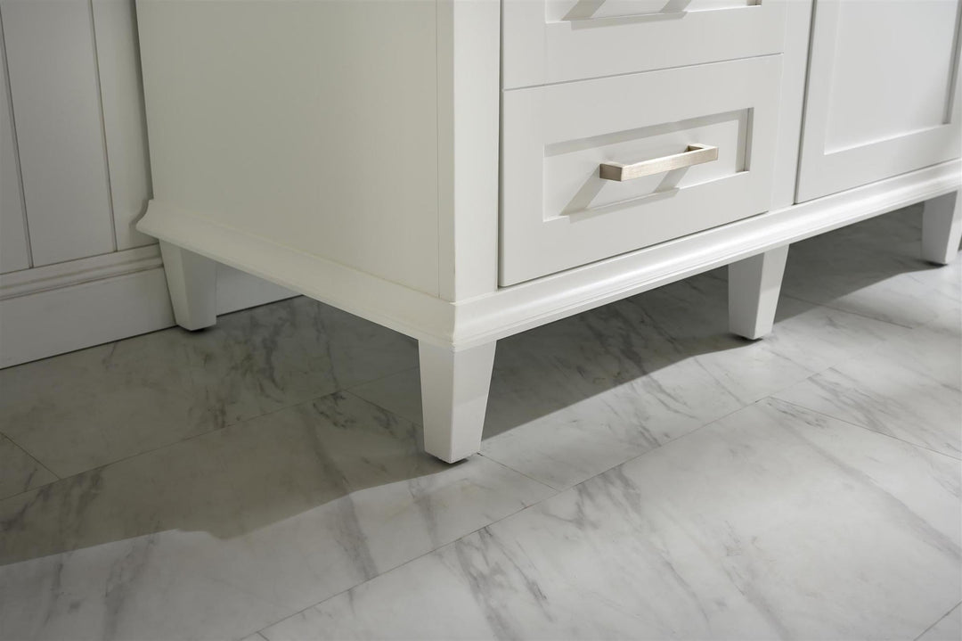 Legion Furniture WLF2260 Series 60" Single Sink Vanity in White with Carrara Marble White Top