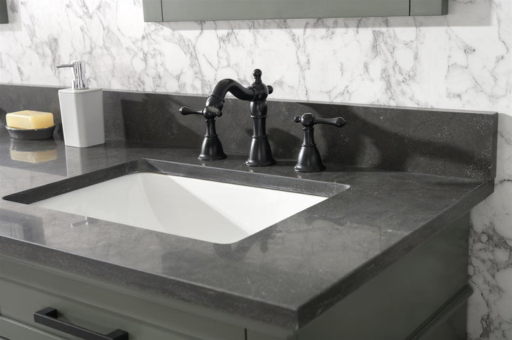 Legion Furniture WLF2272 Series 72” Double Sink Vanity in Pewter Green with Blue Limestone Top