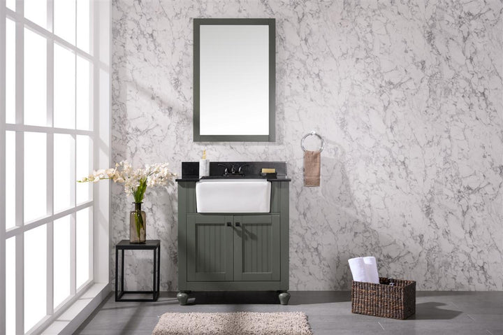 Legion Furniture WLF2436 Series 24” x 36” Wood Mirror in Pewter Green