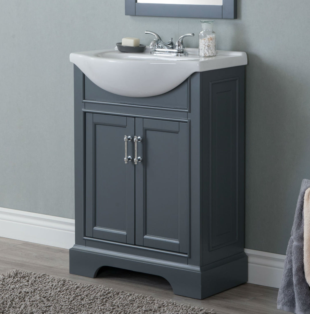 Legion Furniture WLF6046 Series 24" Single Sink Vanity in Dark Gray