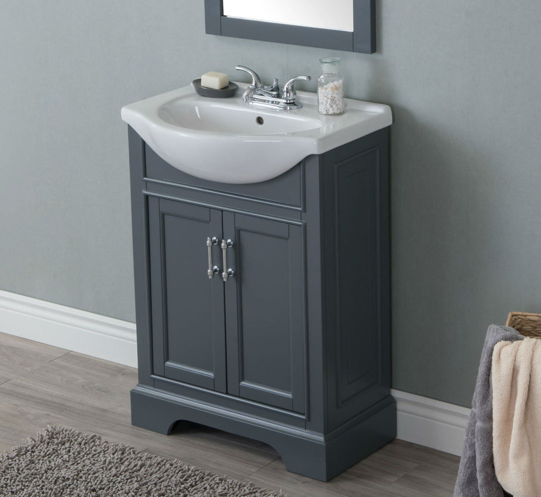 Legion Furniture 24" Gray Sink Vanity, No Faucet - WLF6046