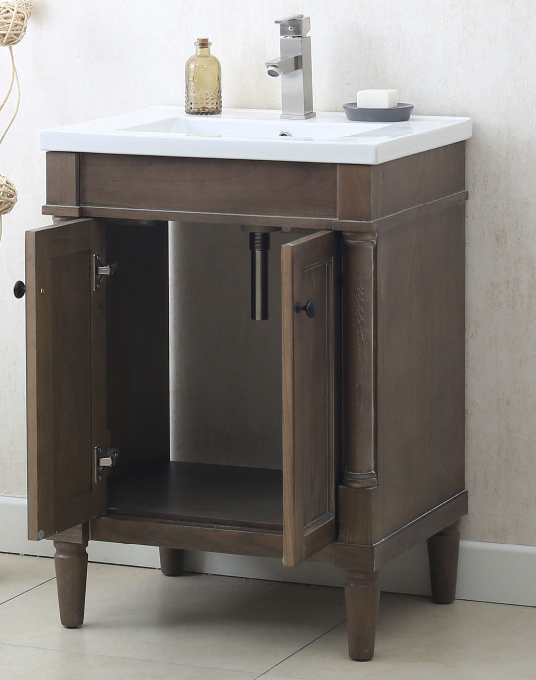 Legion Furniture WLF7021 Series 24” Single Sink Vanity in Weathered Gray