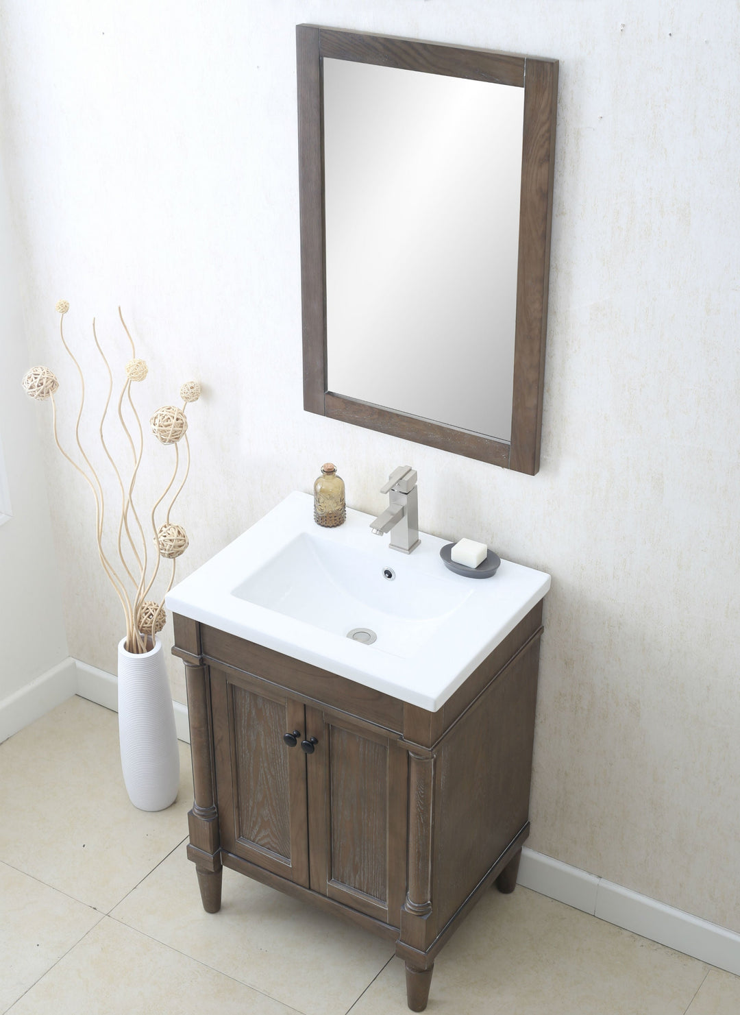 Legion Furniture WLF7021 Series 24” Single Sink Vanity in Weathered Gray