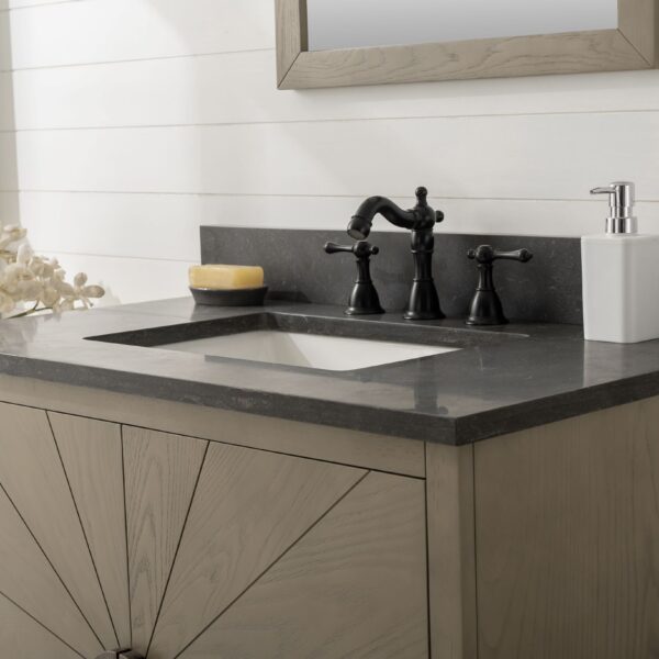 Legion Furniture 36" Antique Gray Oak Vanity with Blue Limestone Top WLF7040-36-AGO-BS
