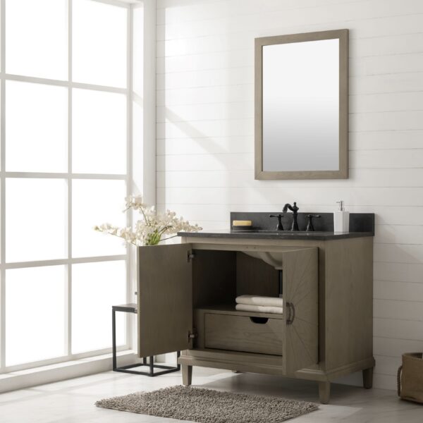 Legion Furniture 36" Antique Gray Oak Vanity with Blue Limestone Top WLF7040-36-AGO-BS
