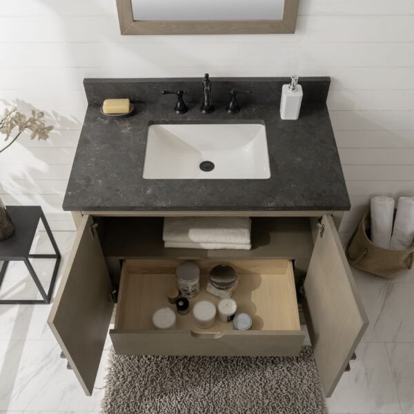 Legion Furniture 36" Antique Gray Oak Vanity with Blue Limestone Top WLF7040-36-AGO-BS