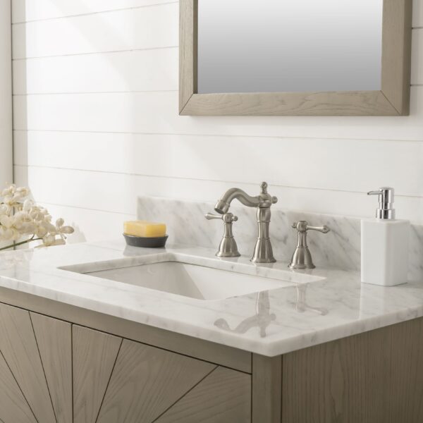 Legion Furniture 36" Antique Gray Oak Vanity with Carrara White Top WLF7040-36-AGO-CW