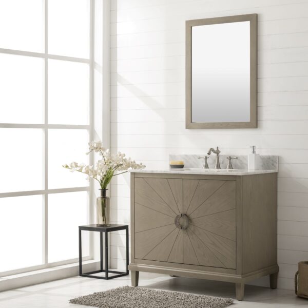 Legion Furniture 36" Antique Gray Oak Vanity with Carrara White Top WLF7040-36-AGO-CW