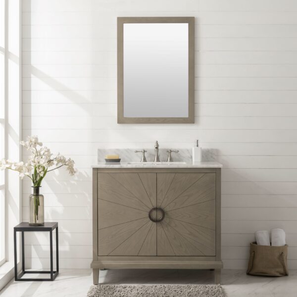 Legion Furniture 36" Antique Gray Oak Vanity with Carrara White Top WLF7040-36-AGO-CW