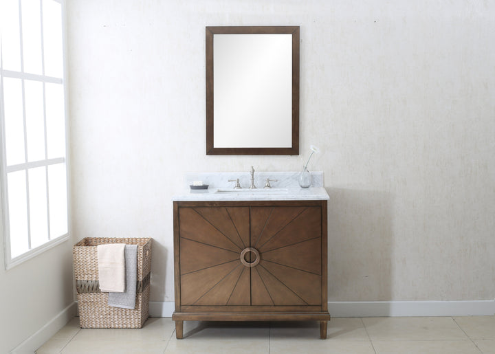 Legion Furniture WLF7040 Series 36” Single Sink Vanity in Antique Coffee with Carrara Marble White Top