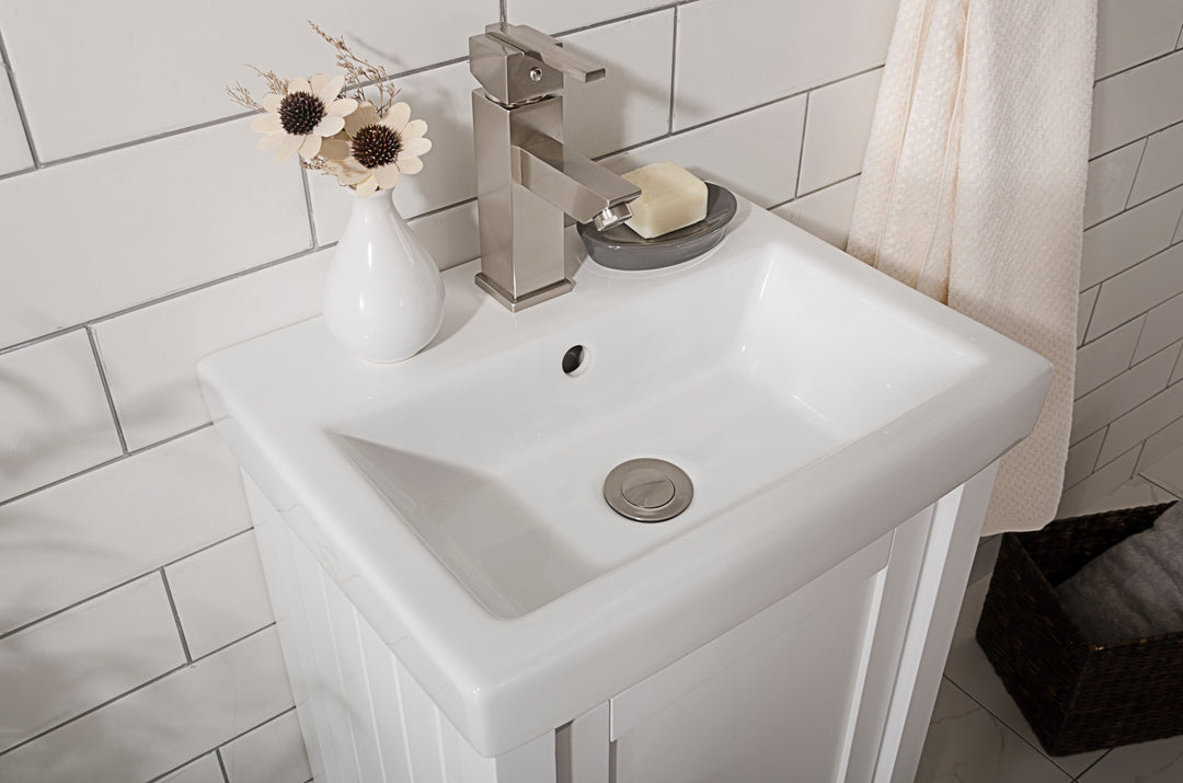 Legion Furniture WLF9018 Series 18” Single Sink Vanity in White