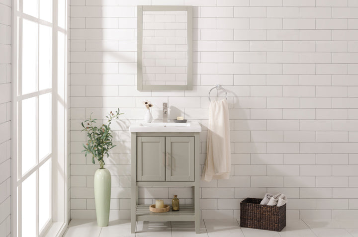 Legion Furniture WLF9024 Series 20” x 32” Mirror in White Gray