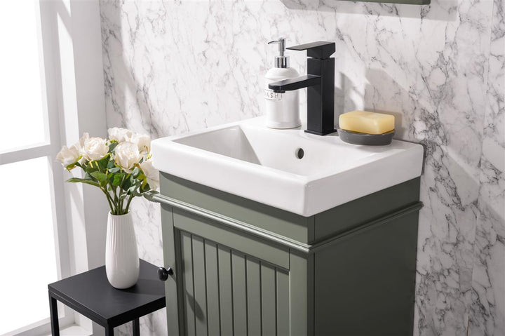 Legion Furniture WLF9318 Series 18" Single Sink Vanity in Pewter Green