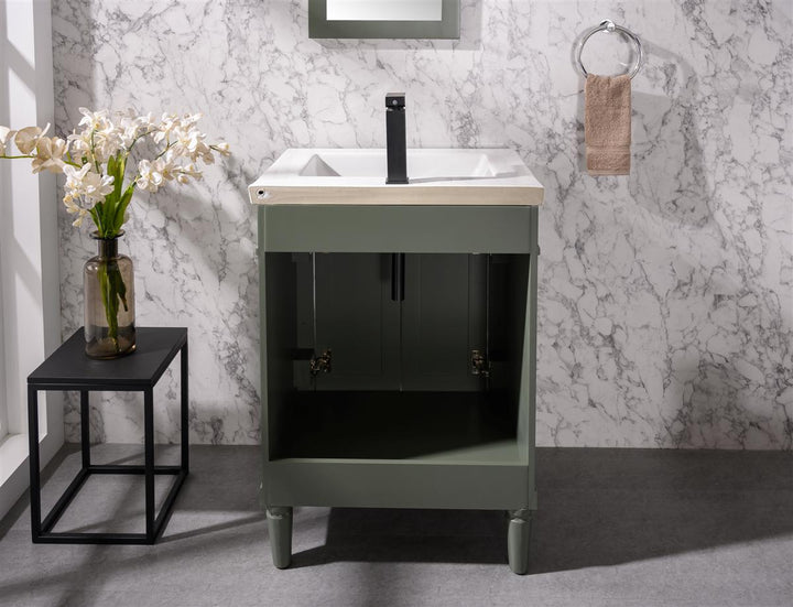 Legion Furniture WLF9224 Series 24” Single Sink Vanity in Pewter Green