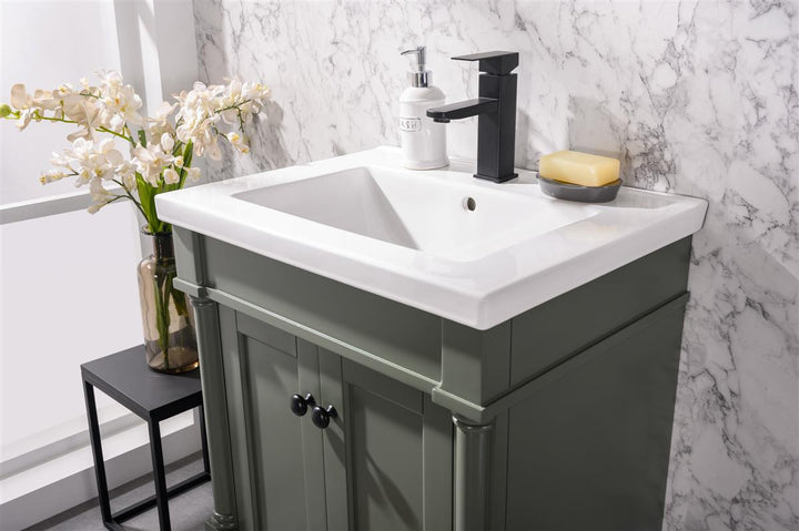 Legion Furniture WLF9224 Series 24” Single Sink Vanity in Pewter Green