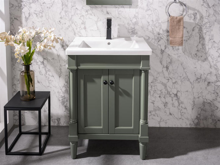 Legion Furniture WLF9224 Series 24” Single Sink Vanity in Pewter Green