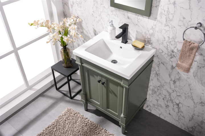 Legion Furniture WLF9224 Series 24” Single Sink Vanity in Pewter Green