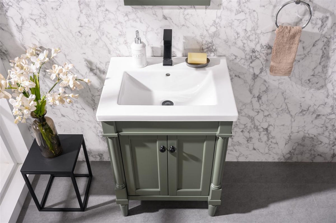 Legion Furniture WLF9224 Series 24” Single Sink Vanity in Pewter Green