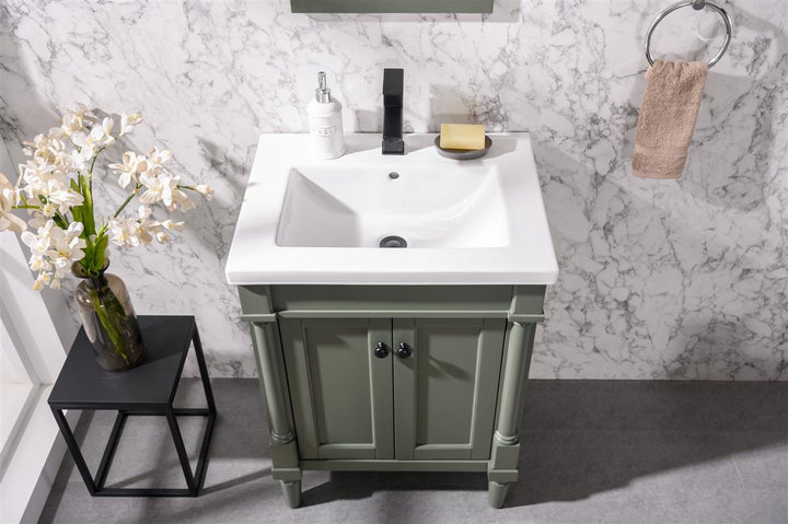 Legion Furniture WLF9224 Series 24” Single Sink Vanity in Pewter Green