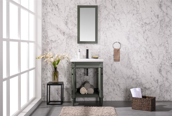 Legion Furniture WLF9224 Series 24” Single Sink Vanity in Pewter Green