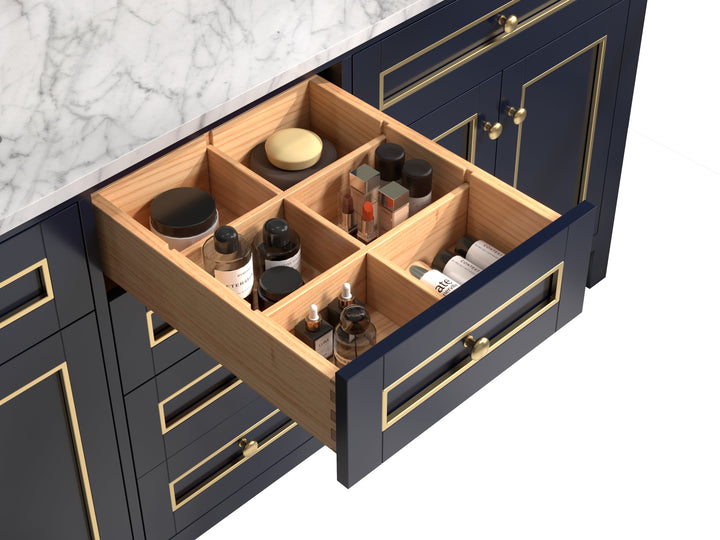 Legion Furniture WV2272 Series 72” Double Sink Vanity in Blue with Carrara Marble White Top