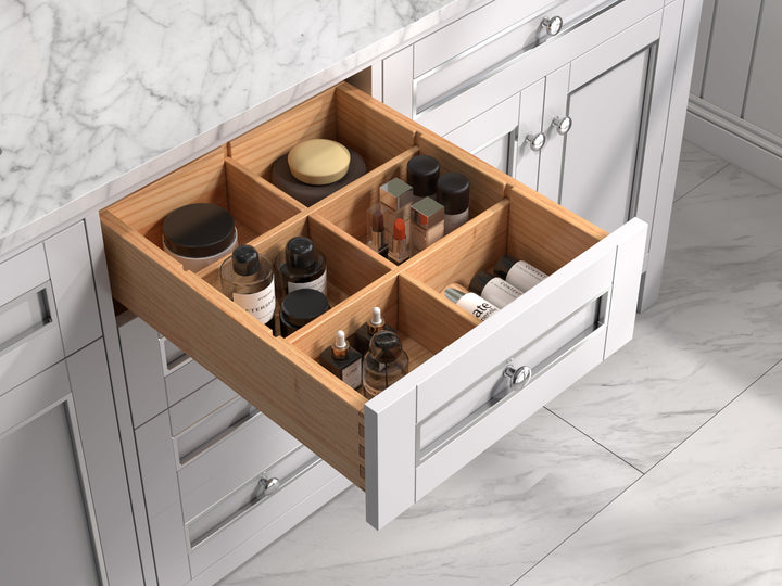 Legion Furniture WV2272 Series 72” Double Sink Vanity in White with Carrara Marble White Top