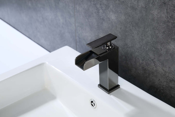 Legion Furniture ZY8001 Series Faucet in Glossy Black with Pop-up Drain