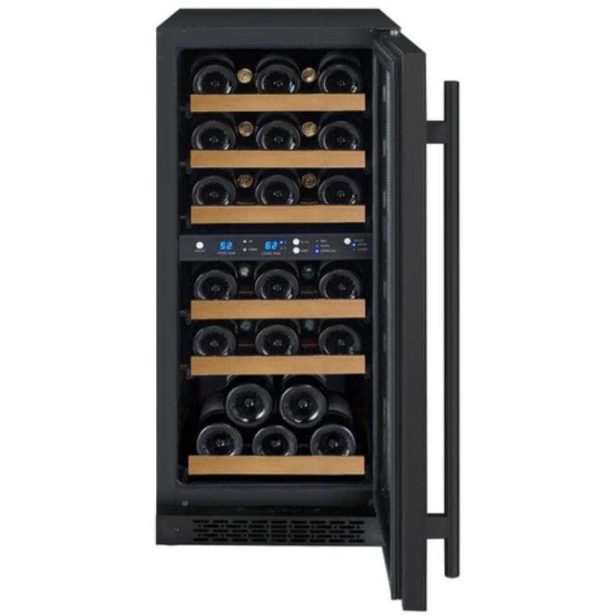 Allavino 15" Wide FlexCount II Tru-Vino 30 Bottle Dual Zone Black Wine Refrigerator (VSWR30-2BR20)