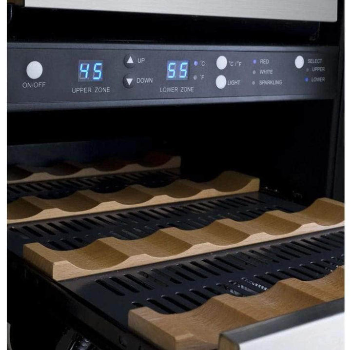 Allavino 15" Wide FlexCount II Tru-Vino 30 Bottle Dual Zone Stainless Steel Right Hinge Wine Refrigerator (VSWR30-2SR20)