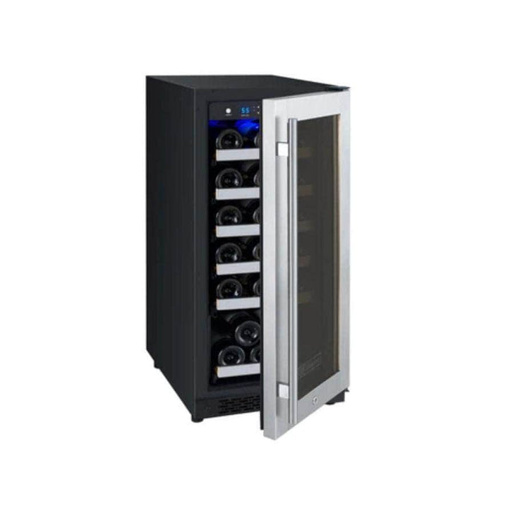 Allavino 15" Wide FlexCount II Tru-Vino 30 Bottle Single Zone Stainless Steel Left Hinge Wine Refrigerator (VSWR30-1SL20)