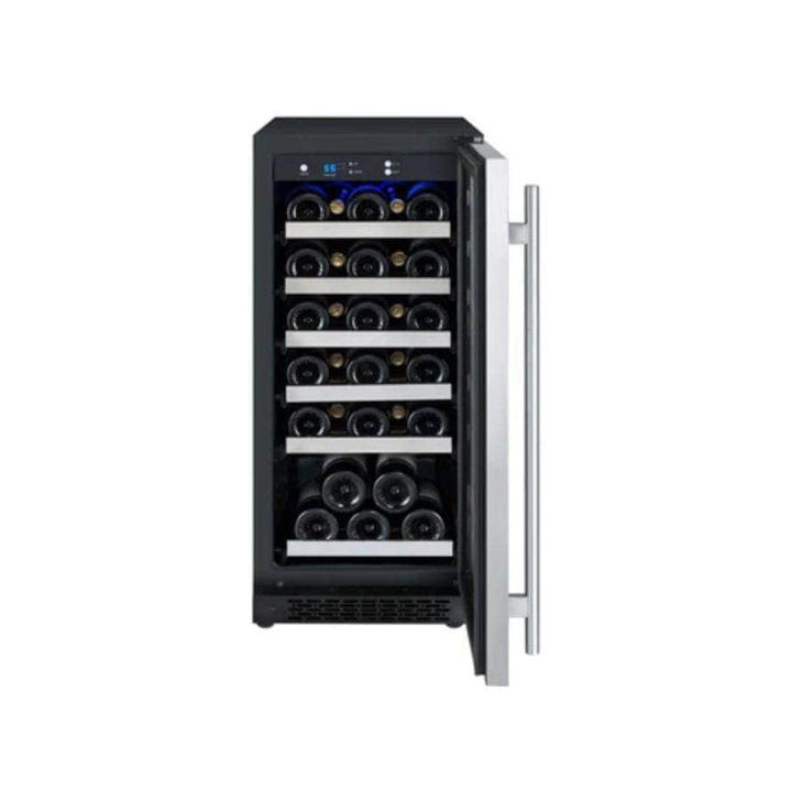 Allavino 15" Wide FlexCount II Tru-Vino 30 Bottle Single Zone Stainless Steel Left Hinge Wine Refrigerator (VSWR30-1SL20)