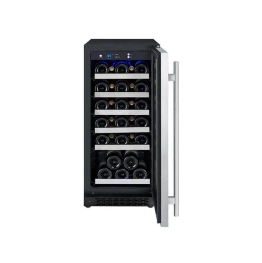 Allavino 15" Wide FlexCount II Tru-Vino 30 Bottle Single Zone Stainless Steel Right Hinge Wine Refrigerator (VSWR30-1SR20)
